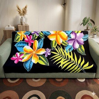 New Design Rayon Sarong Hand Painted Flower Design